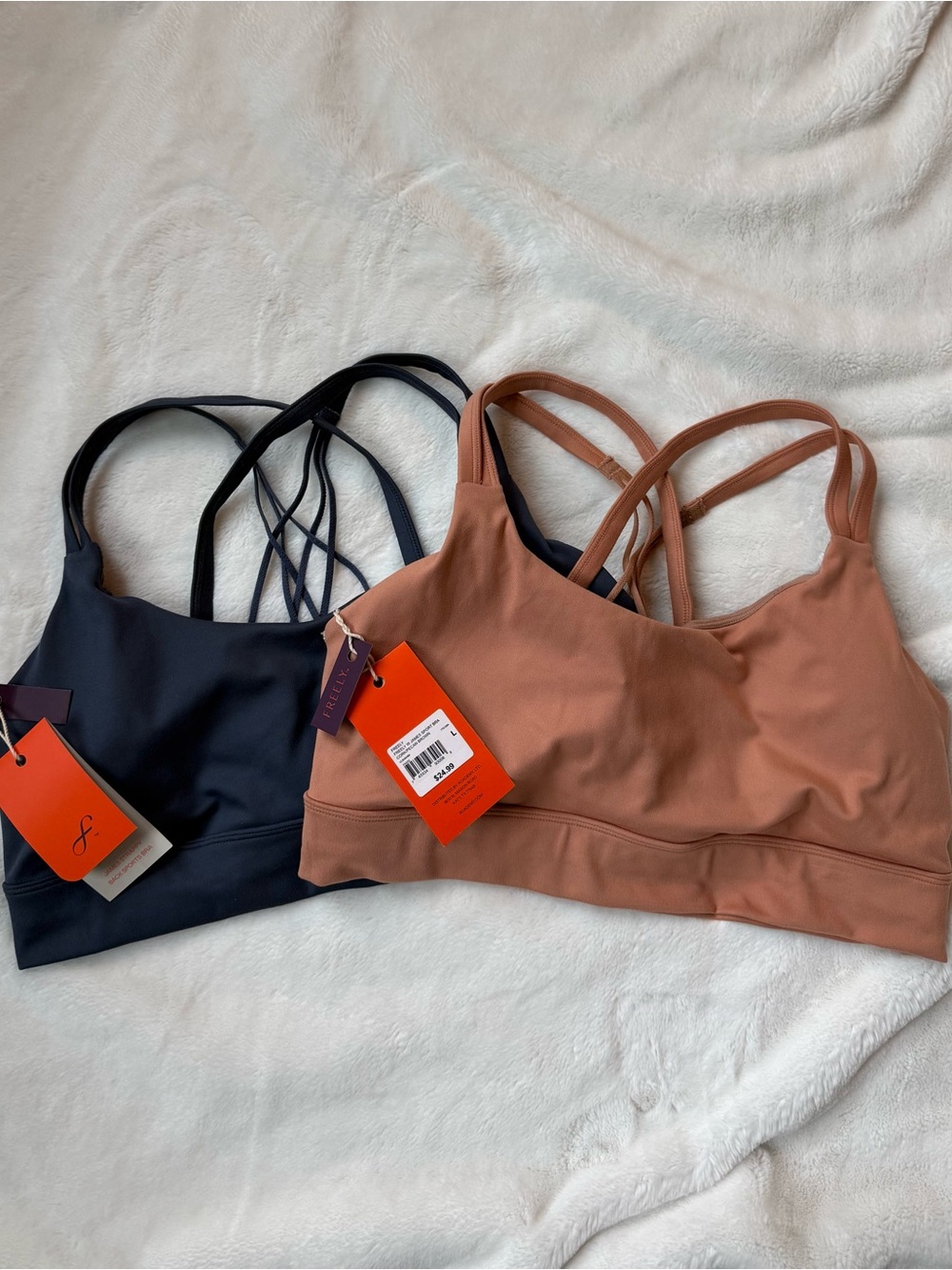 Freely Janes Strappy Back Sports bra bundle sz L